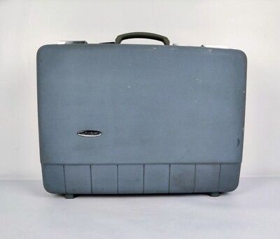 Vintage Sears Forecast Luggage 21” Suitcase Blue Hard Shell No Key