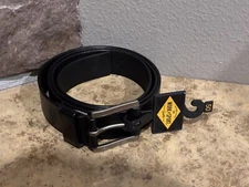NWT Men's Wide Industrial Strength Work Belt Black Size 50 Silver Hardware
