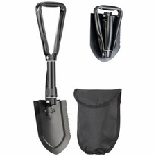 Semptec 3in1-Kombi-Klappspaten mit S&auml;ge & Spitzhacke, aus Carbonstahl, Tasche