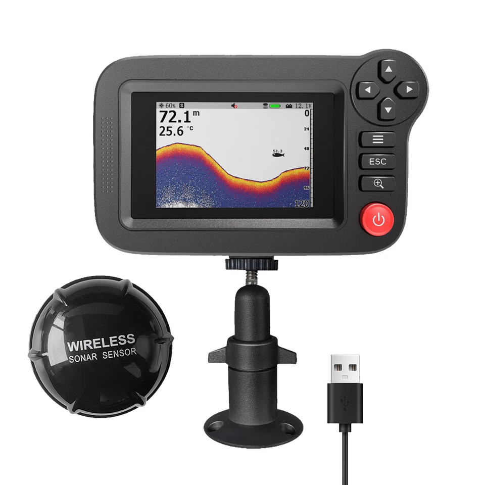 Underwater 3.5" Depth Sounder With Fishing Detector Wireless Sonar Fish Finder - Image 2 of 4