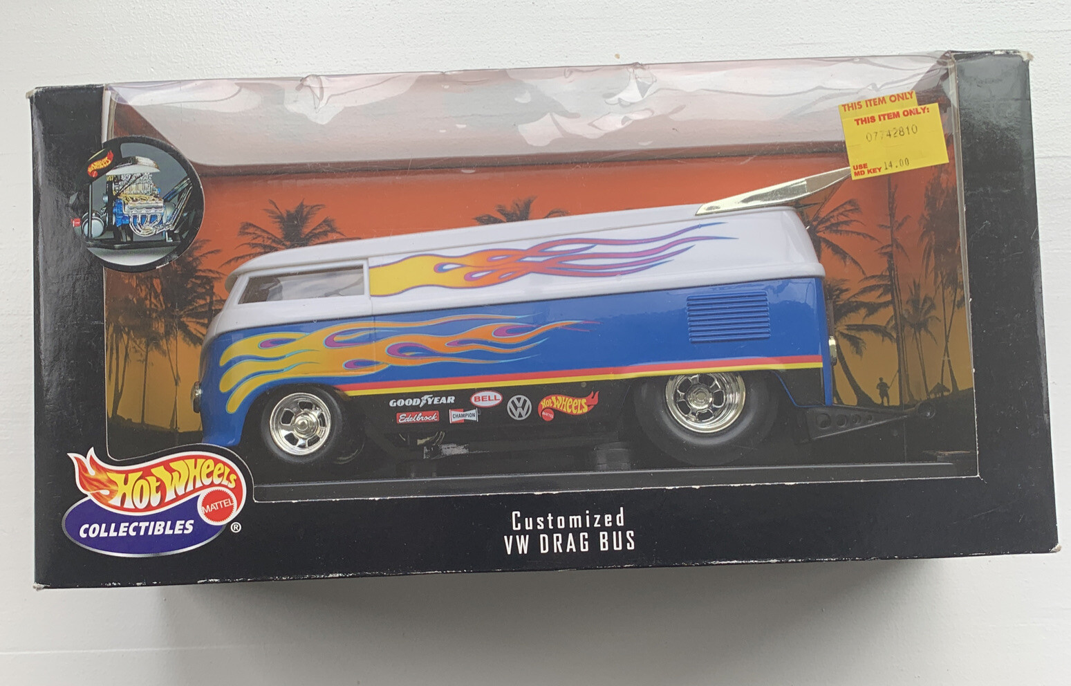 Hot Wheels 1/18 - VW Drag Bus Custom Flames - Diecast 26416 - Occasion