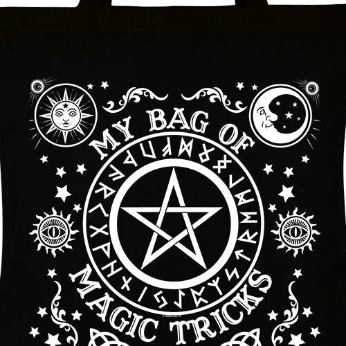 MY BAG OF MAGIC TRICKS schwarze Tragetasche: Ouija Hexe Zaubersprüche Gothic Shopping Geschenk - Bild 4 von 4