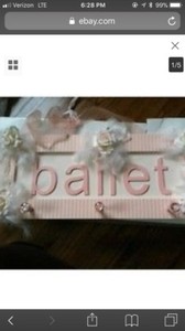BRAND NEW PINK SHABBY CHIC STYLE BALLET PLAQUE 