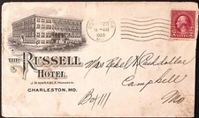 1923 The Russell Hotel Charleston MO  Advertising Cover
