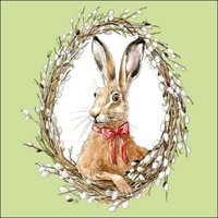 Ambiente 20 Lunch Servietten Osterhase Kranz Osterdeko Tischdeko Shabby 33X33 Cm