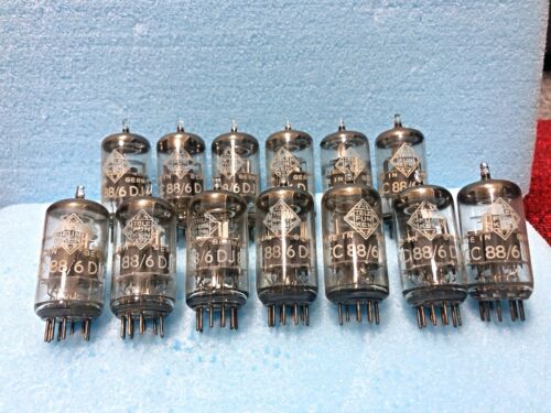 Telefunken ECC88 6DJ8 6922 NOS Tested Matched Pair Diamond Logo - Picture 4 of 6