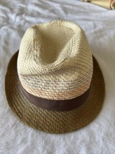 Joe Boxer Straw Fedora Hat Size OSFM