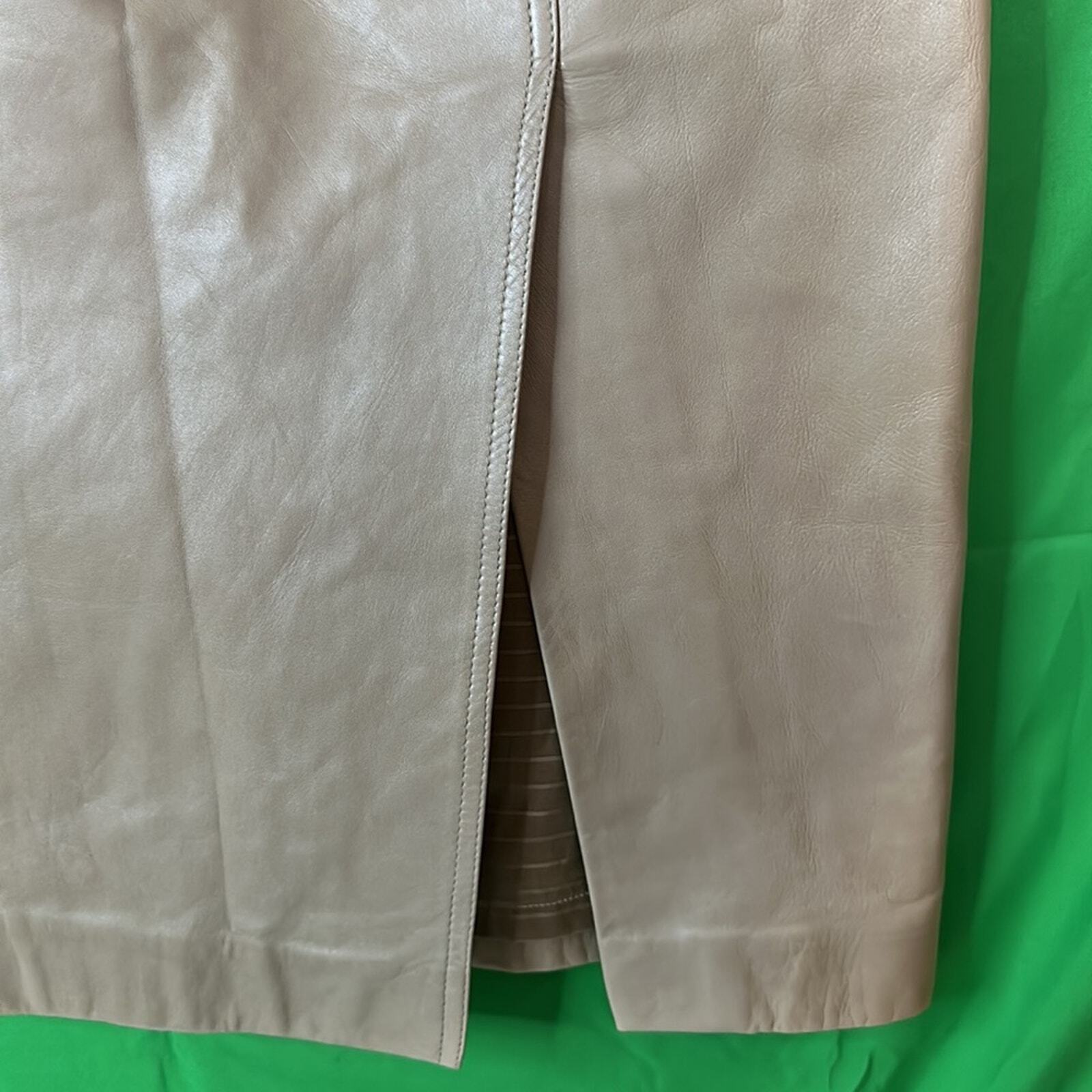 GONNA MIDI YSL Yves Saint Laurent crema gonna pelle di agnello taglia 42 taglia US 10.