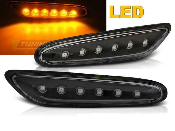 Paar Blinker Repeater Bmw 3Er E46 Limousine Ab 2001 Bis 2005 Schwarz Led-image