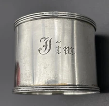 Large Sterling Silver Napkin Ring Name Engraved “Jim” Webster & Co