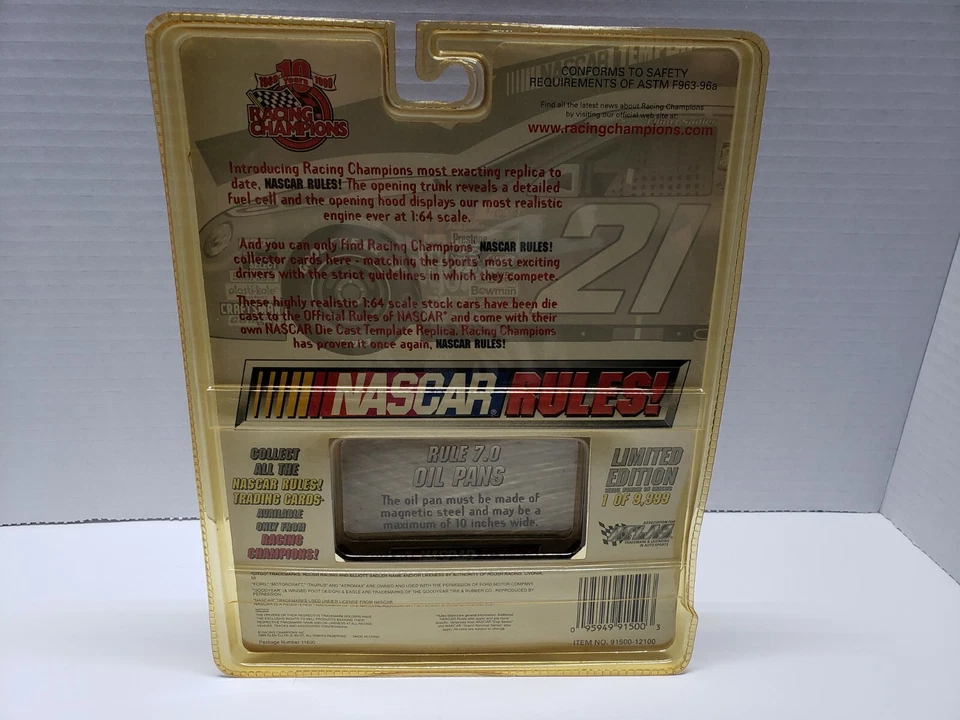 Racing Champions Edición Limitada NASCAR REGLAS Elliot Sadler 21 Citgo Ford Taurus Foto 2 de 2