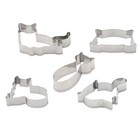 5PCS Stainless Steel Cookie Cutter Molds Cat Shaped Design Chocolate Moulds