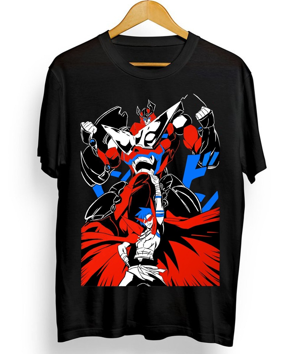 Tengen Toppa T-shirt Gurren Lagann Kamina Anime Manga Black Gifts