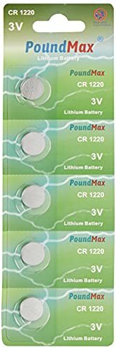 PoundMax 1220 CR1220 - Batterie a bottone al litio da 3 V (i4v)