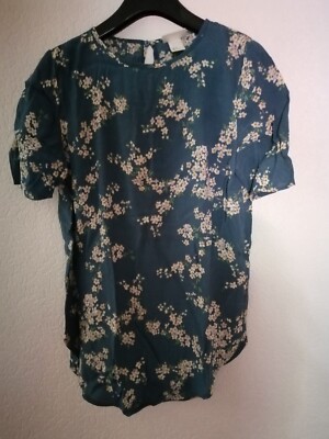 Damen Bluse GP &J BAKER 100% Viskose Gr. 34 Blau gemustert Blumendruck