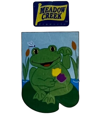Vintage Meadow Creek Yr 2000 Spring Frog Garden Flag Yard Window Decor 11x15 NEW