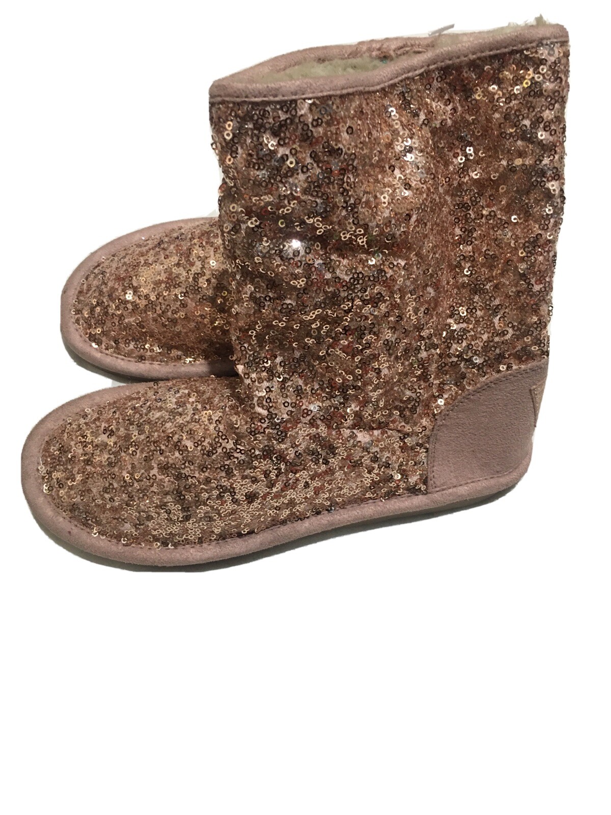 Brand New NEXT Gold Sequin Faux Fur Lined Boots Size UK 5 - RRP £27