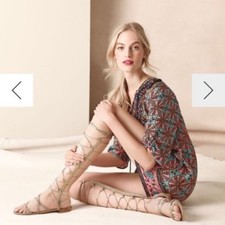 $525 Nuevas Botas de Gladiador Stuart Weitzman "Sparta" Marrón Cuero Napa Camel