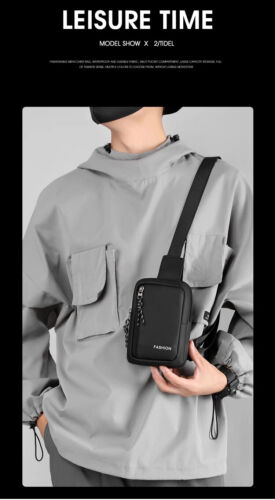 Männer Oxford Brusttaschen Mini Crossbody Tasche Messenger Phone Taille Pack - Bild 14 von 28
