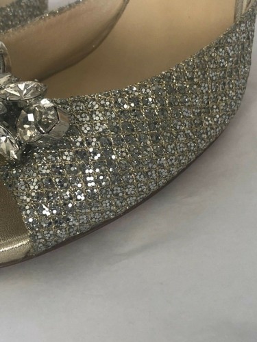 Jimmy Choo Maria Plata Cristal Brillo 38/8/7.5 Zapatos Novia/¡BODA! - Imagen 7 de 12
