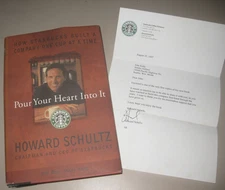 HOWARD SCHULTZ SIGNED Pour Your Heart Into It 1st ed, Starbucks, Alaska Air