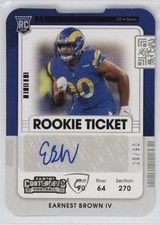 2021 Panini Contenders Rookie Ticket Stub 20/90 Earnest Brown IV #291 Auto 2y0