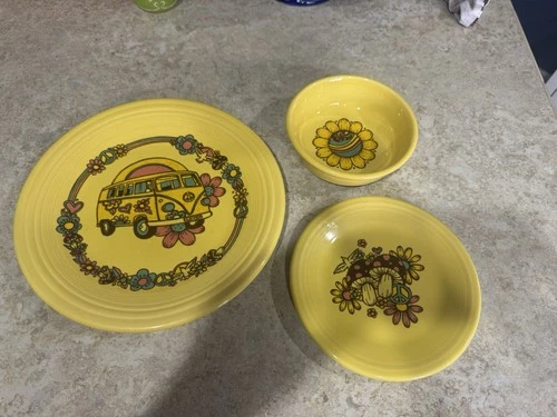 Fiestaware Peace and Love Three Piece Set Homer Laughlin