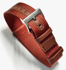 Cinturino orologio originale Hamilton Lancaster 20mm rosso mattone/marrone nylon