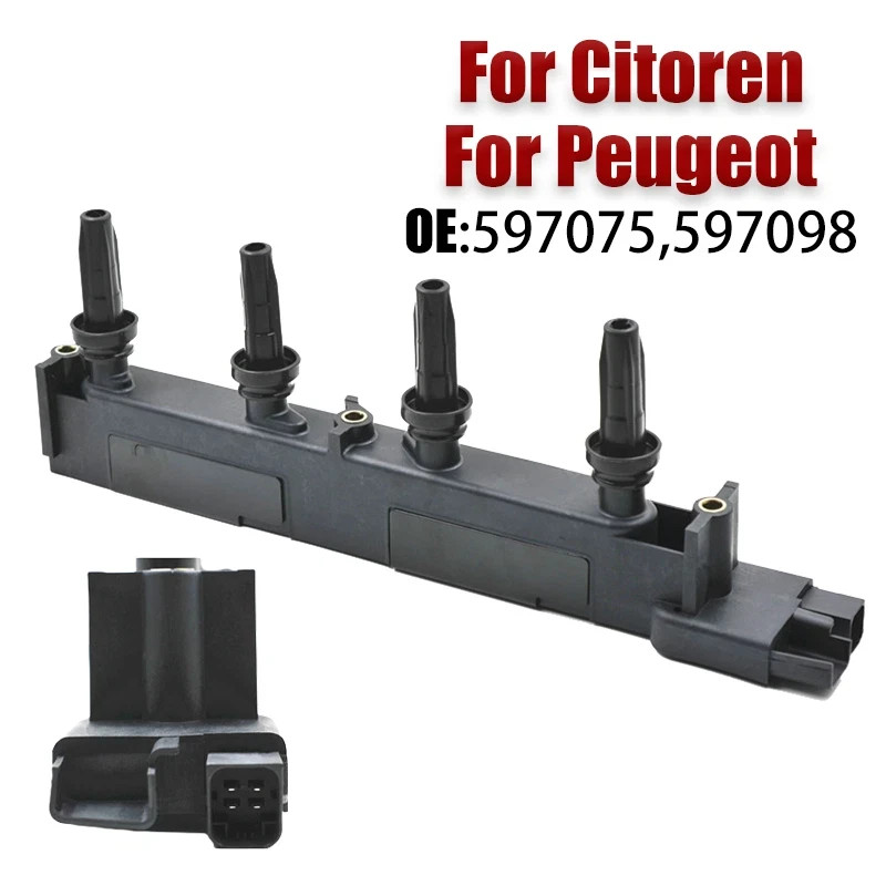 1 Pcs Car Ignition Coil 597075 597098 For Peugeot 206 307 406 For Citroen Xsara