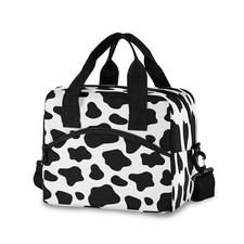 Lunch Bag for Kids Black And White Cow Print Insulated Cooler Lunch Box Large...