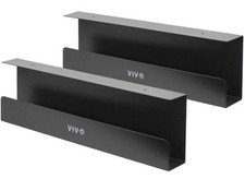 VIVO Black Dual Under Desk 17" Cable Management Trays, Wire Organizers 2 Pack 