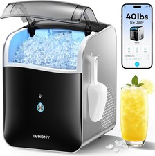 EUHOMY Smart Nugget Ice Maker Countertop 40lbs/Day, 7min Ice, App, Self Cleaning