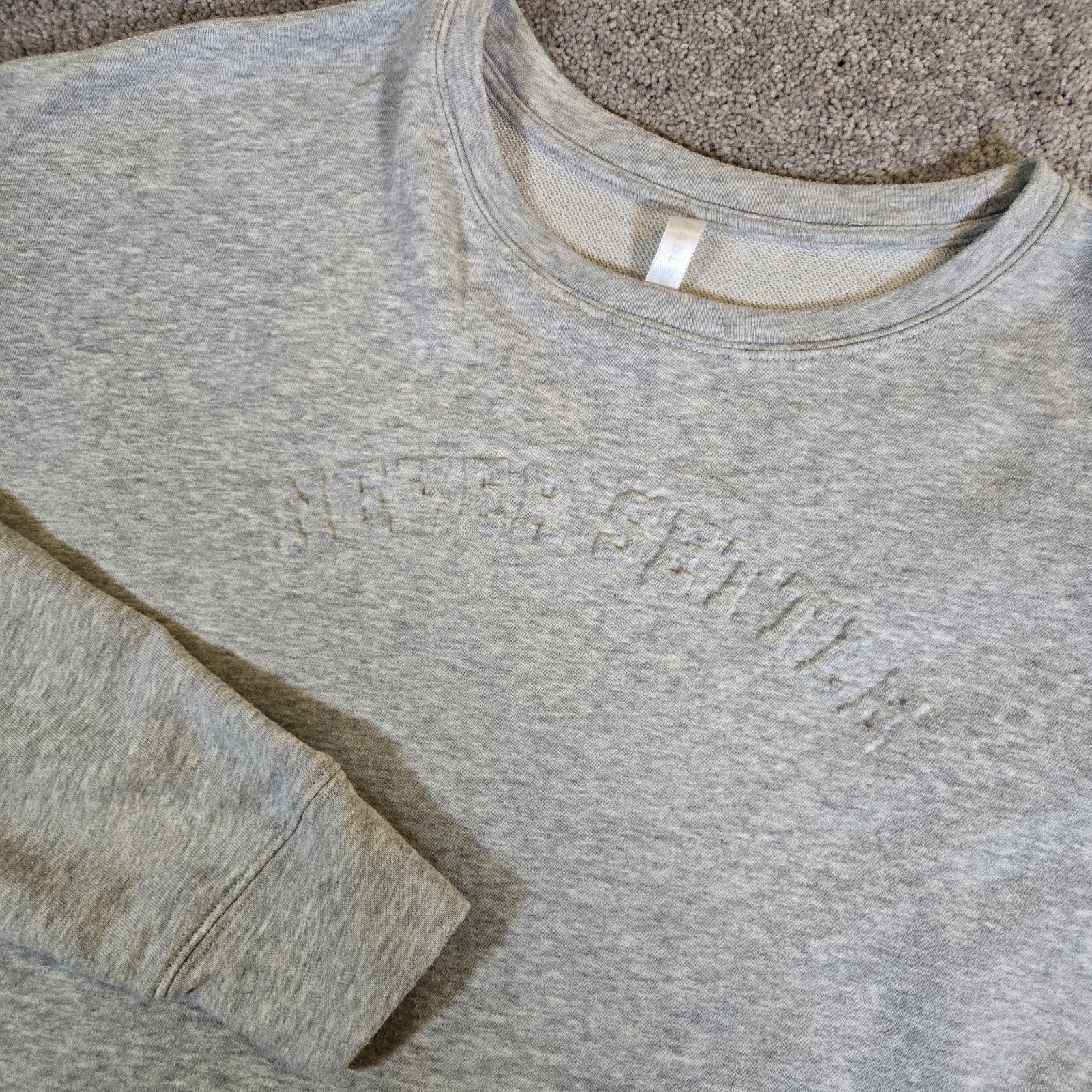 Fabletics Women's Gray Pullover ‘Never Settle’ Sw… - image 1