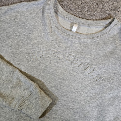 Fabletics Women's Gray Pullover ‘Never Settle’ Sweatshirt  Size XL