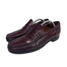 Vintage Timberland Mens 11 M Burgundy Leather Penny Loafers Made in USA 130074