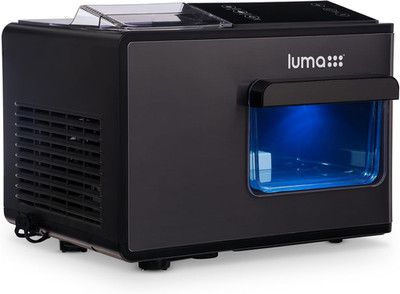 Luma Nugget Ice Maker - 44 Lbs Daily, Black Stainless Steel, Perfect for Home