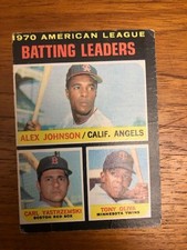 1971 Topps Baseball Card 1970 Batting Leaders Yastrzemski Oliva #61 VG