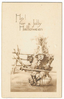 Cartolina Halloween Gibson Art Co. Ho! per un allegro Halloween