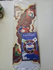 Craft Santa Wreath Merry Christmas Card Holder Display 30 Cards New Giftco