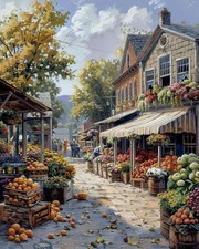 Farmers Market Paint by Numbers Kit for Adults Beginner DIY Oil Art 16x20in