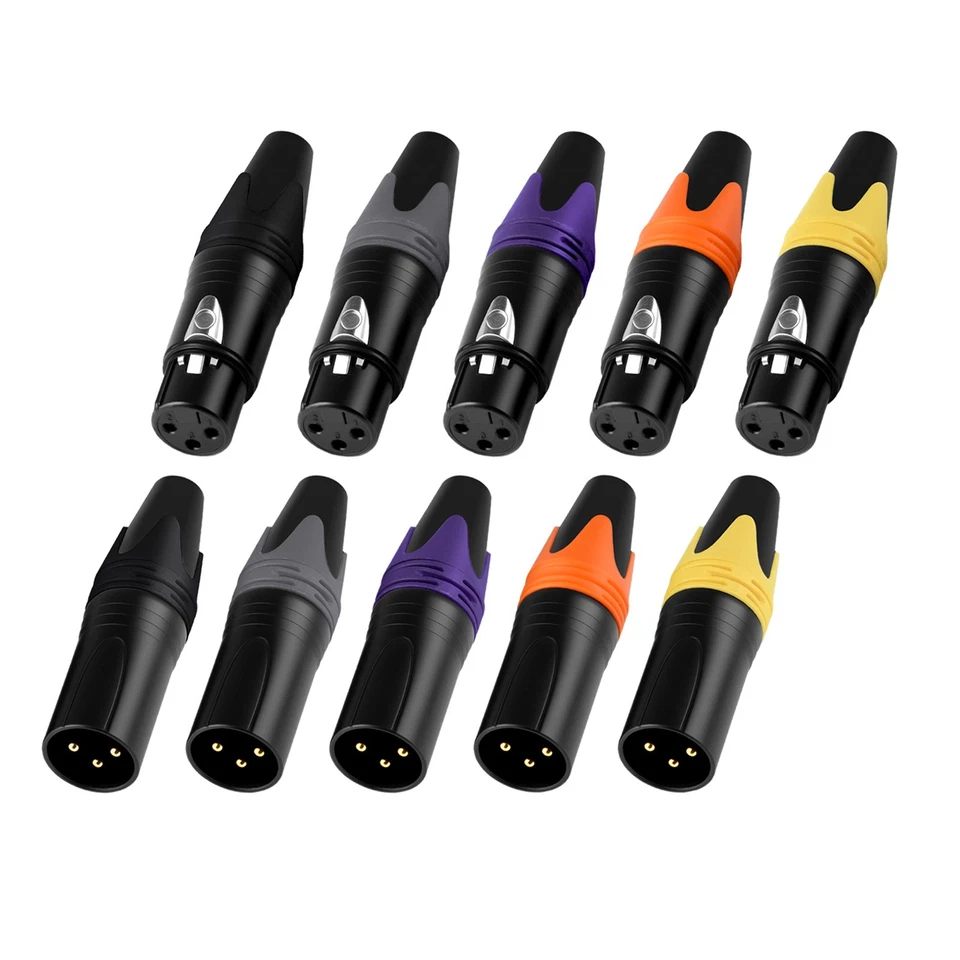 Conector Rannsgeer XLR de 3 pines macho y hembra enchufe para hágalo usted mismo (4 pares) Foto 2 de 3