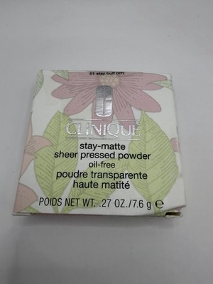 Clinique Stay-Matte Sheer Pressed Powder Oil-Free 01 Stay Buff Sheer NEW J