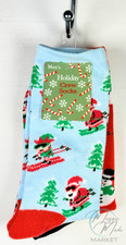 New Mens Holiday Crew Socks 2 Pack Christmas Snowman Santa Winter Fun