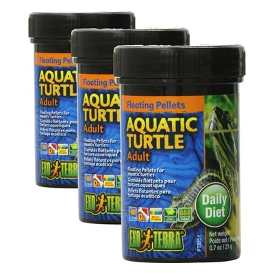Exo Terra Adult Aquatic Turtle Food, Floating Pellets 0.7 Ounce (Pack of 3)