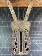 Antique Victorian Folding Boot Jack Ornate Cast Iron Travel Type Bronze Slide