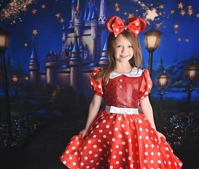 Disney Store Classic Minnie Mouse Red Sparkle Dress Costume Halloween Youth XXS