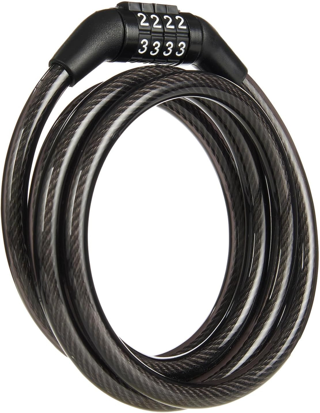 BRINKS 5 Ft Bike Lock Cable with Preset Combination, Vinyl Covered Bike Lock Com