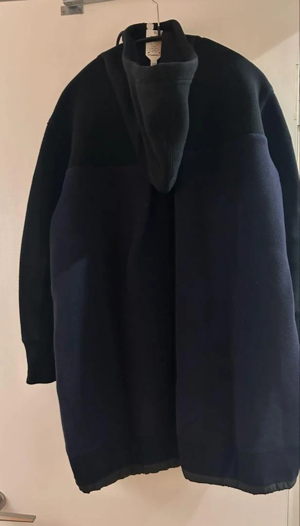 Abito lungo con cappuccio in spugna Sacai Color Block