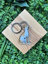Whippet Lurcher Greyhound Dog Keyring Gift Present Dog Owners Lovers Birthday