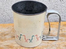 Androck Flour Sifter Pink Blue Ducks Made USA MID CENTURY MODERN